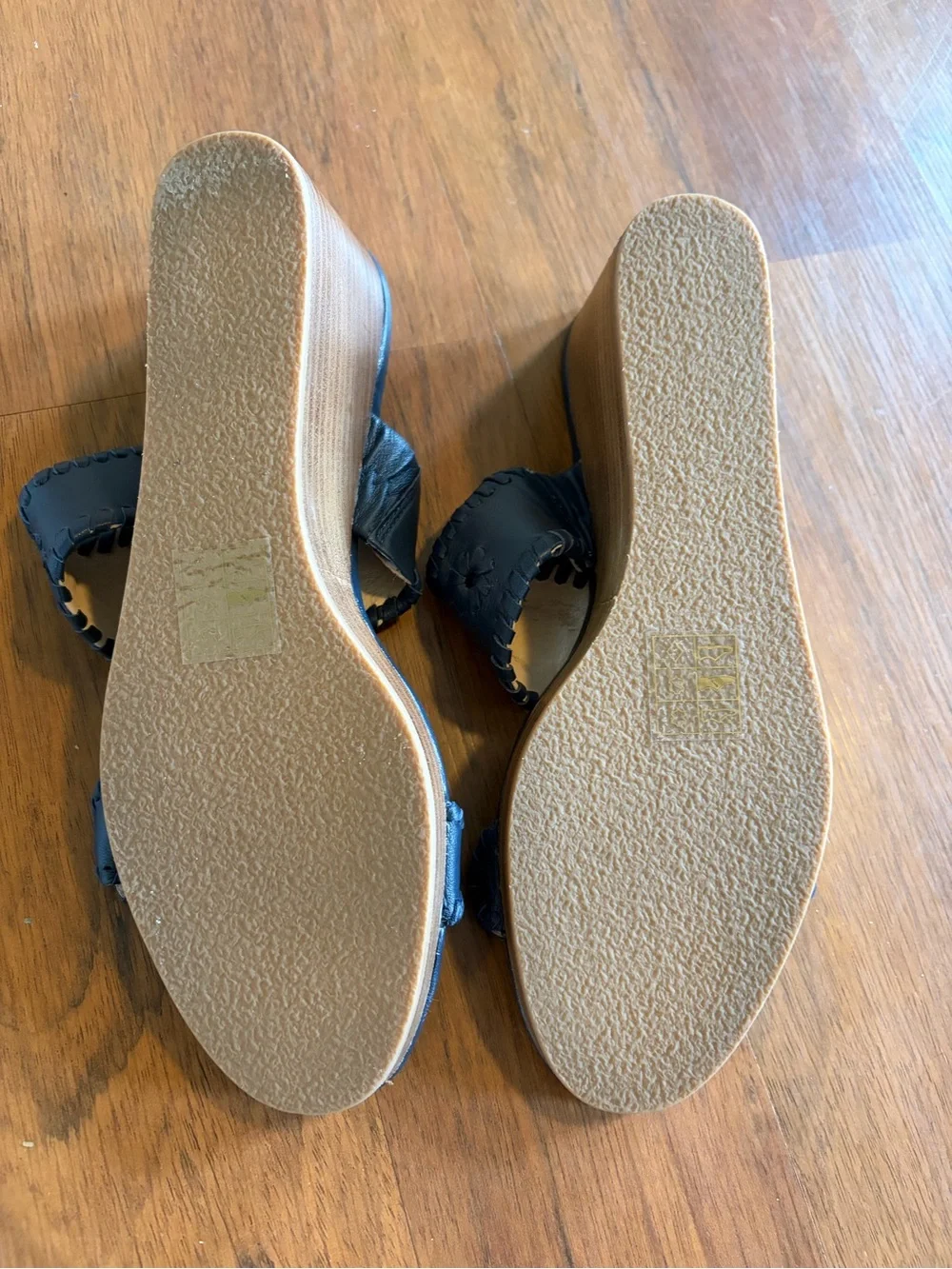 Jack Rogers Navy Slide Wedge Heel with Detail